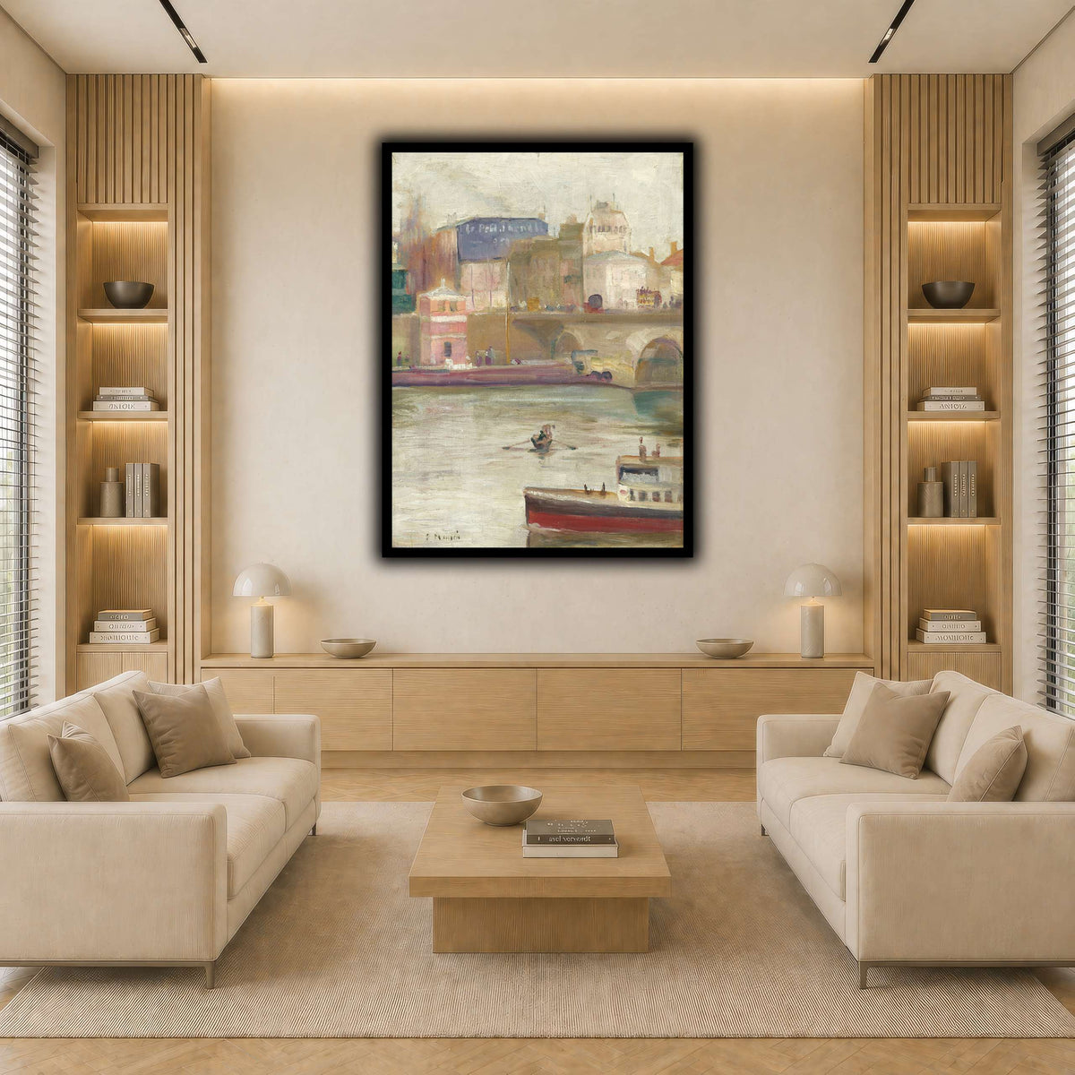 Munch_-_The_Seine_at_Saint-Cloud light neutral-living room