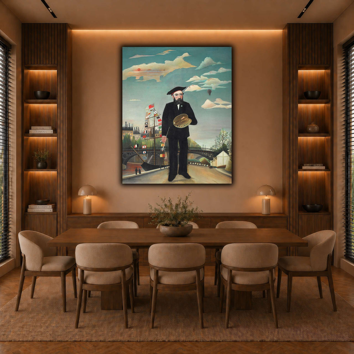 Myself-Portrait-Landscape-1890_Henri-Rousseau warm-dining room