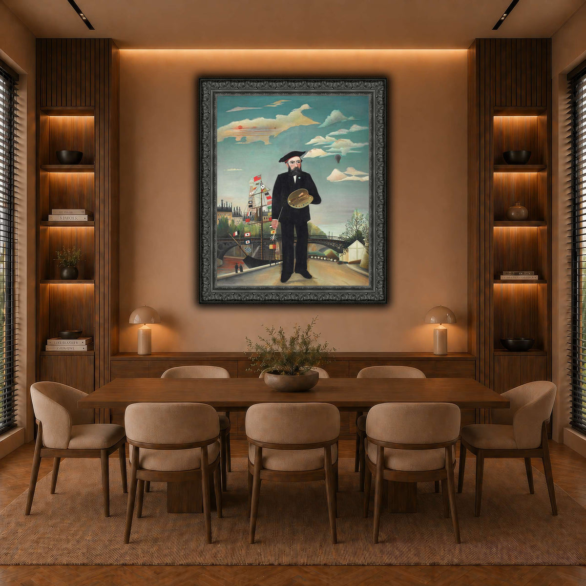 Myself-Portrait-Landscape-1890_Henri-Rousseau warm-dining room