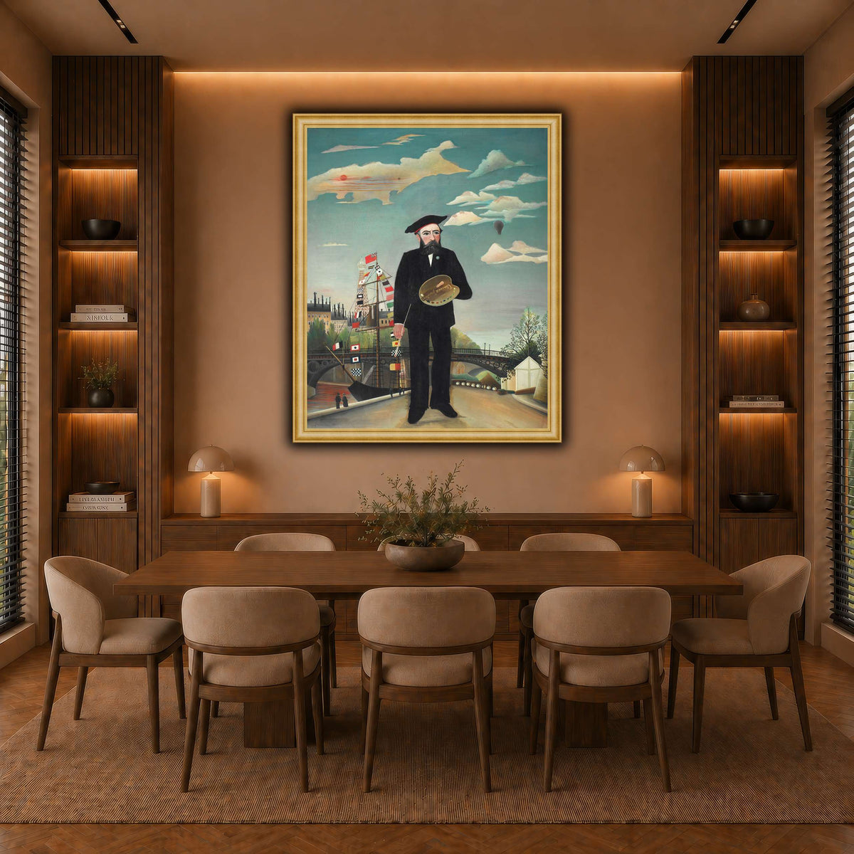 Myself-Portrait-Landscape-1890_Henri-Rousseau warm-dining room