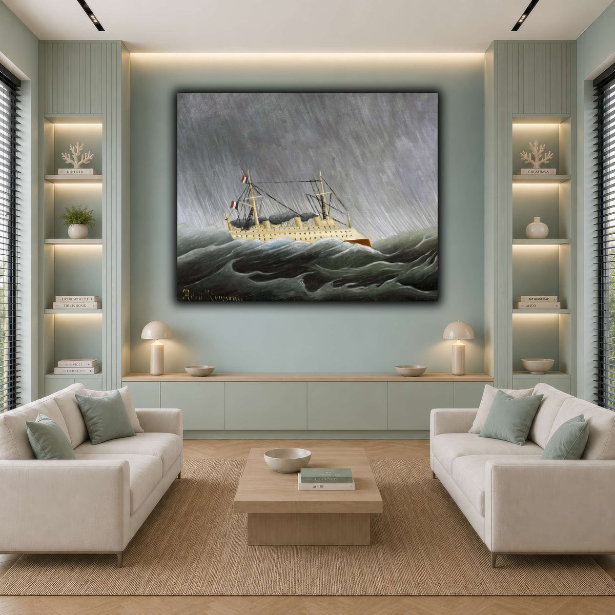Navire-dans-la-Tempête-Ship-in-the-Storm-1899_Henri-Rousseau cool-living room