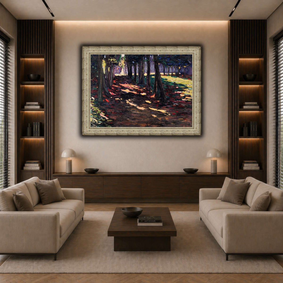 Parc_of_Saint-Cloud,_Shaded_Path_-_Wassily_Kandinsky,_1906 dark neutral-living room