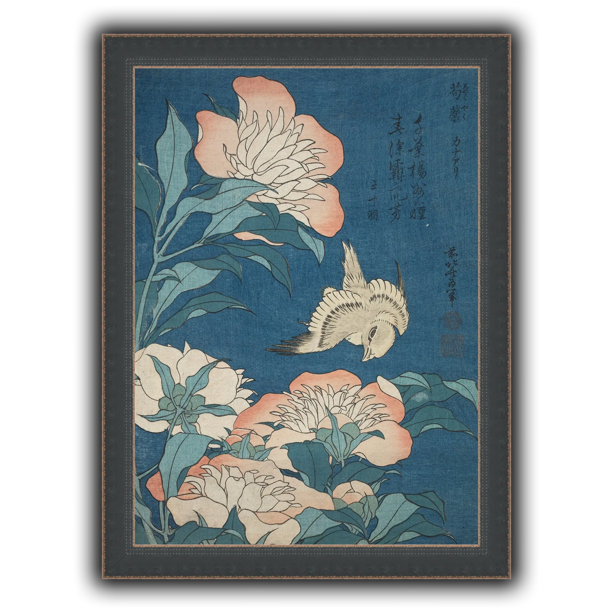 Peonies_and_Canary_Katsushika Hokusai