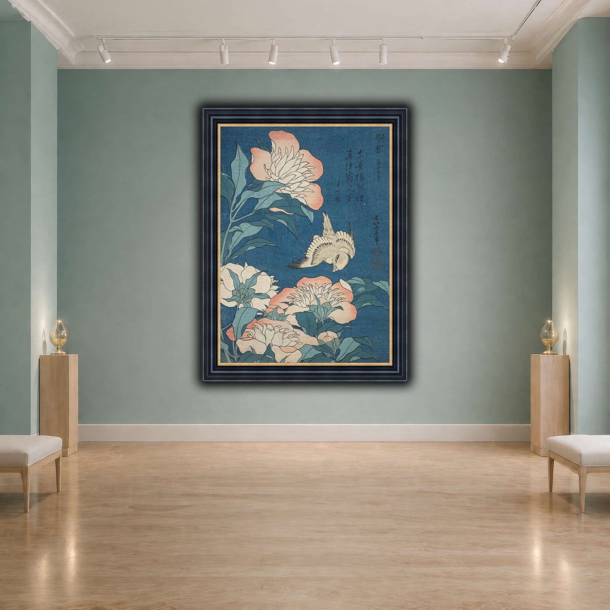 Peonies_and_Canary_Katsushika Hokusai cool-agallery