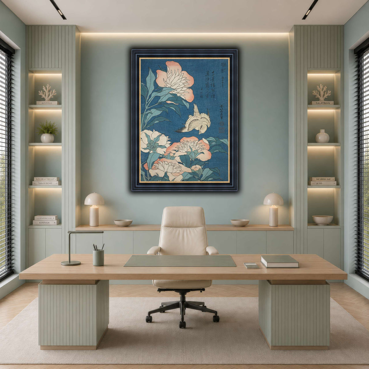 Peonies_and_Canary_Katsushika Hokusai cool-office