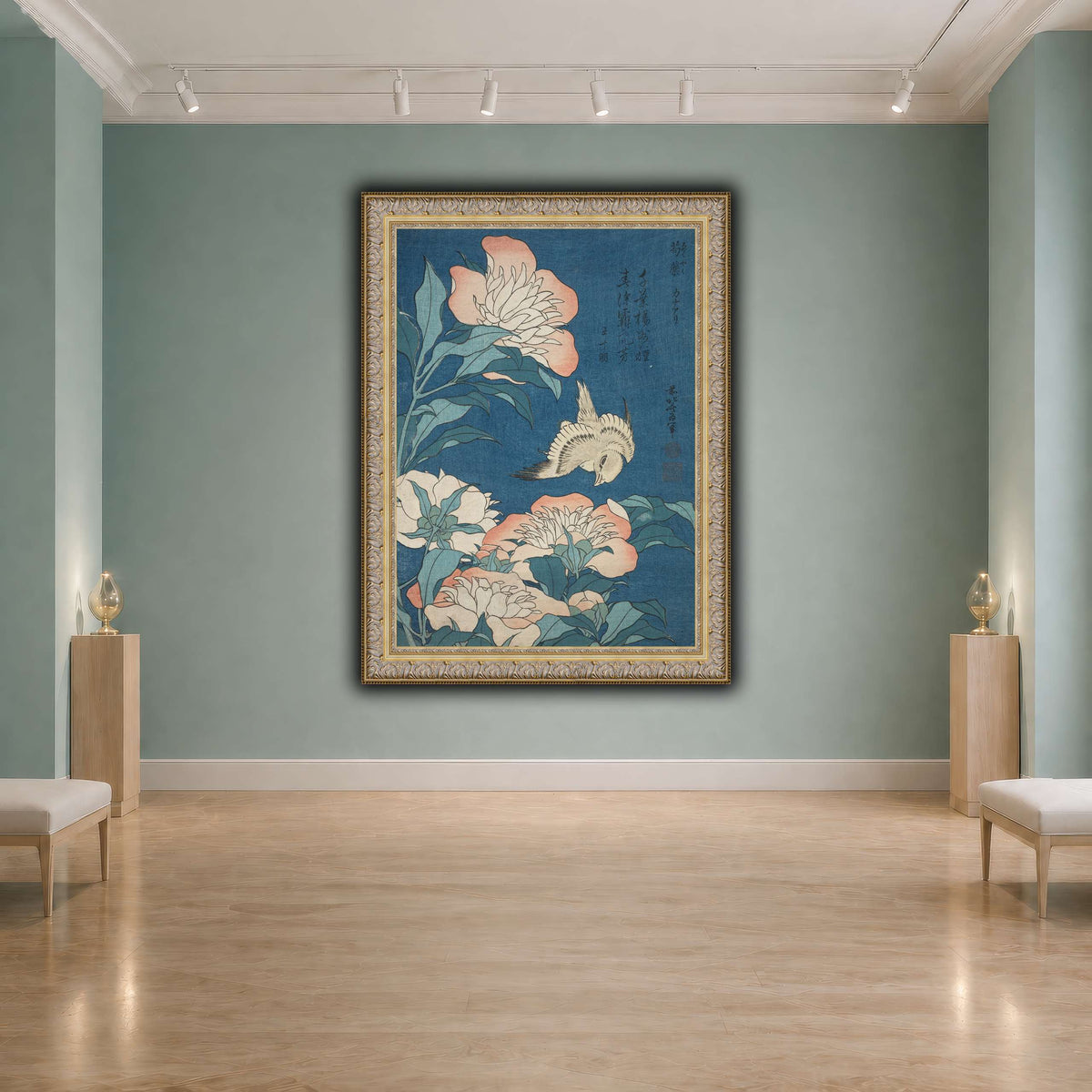 Peonies_and_Canary_Katsushika Hokusai cool-agallery