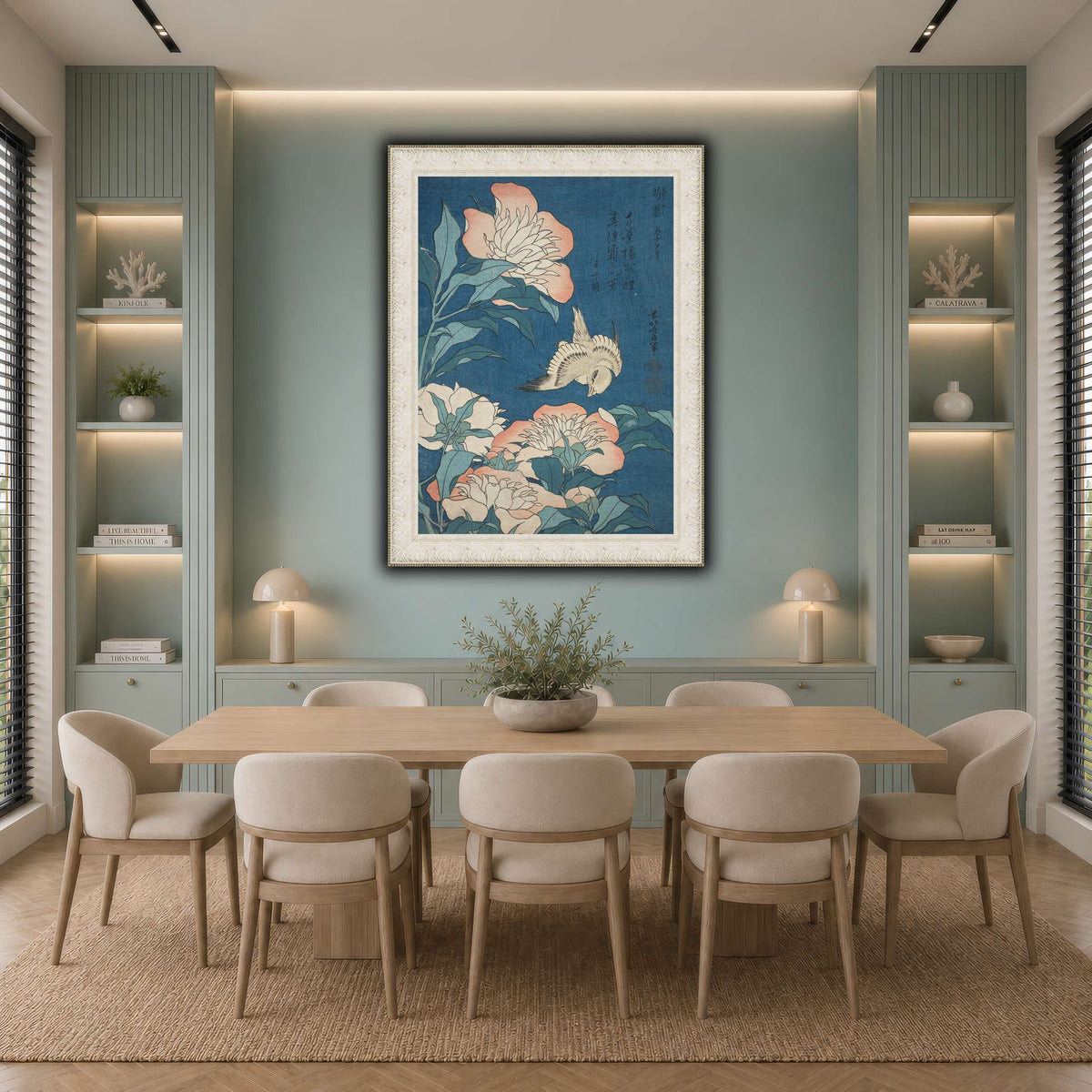 Peonies_and_Canary_Katsushika Hokusai cool-dining