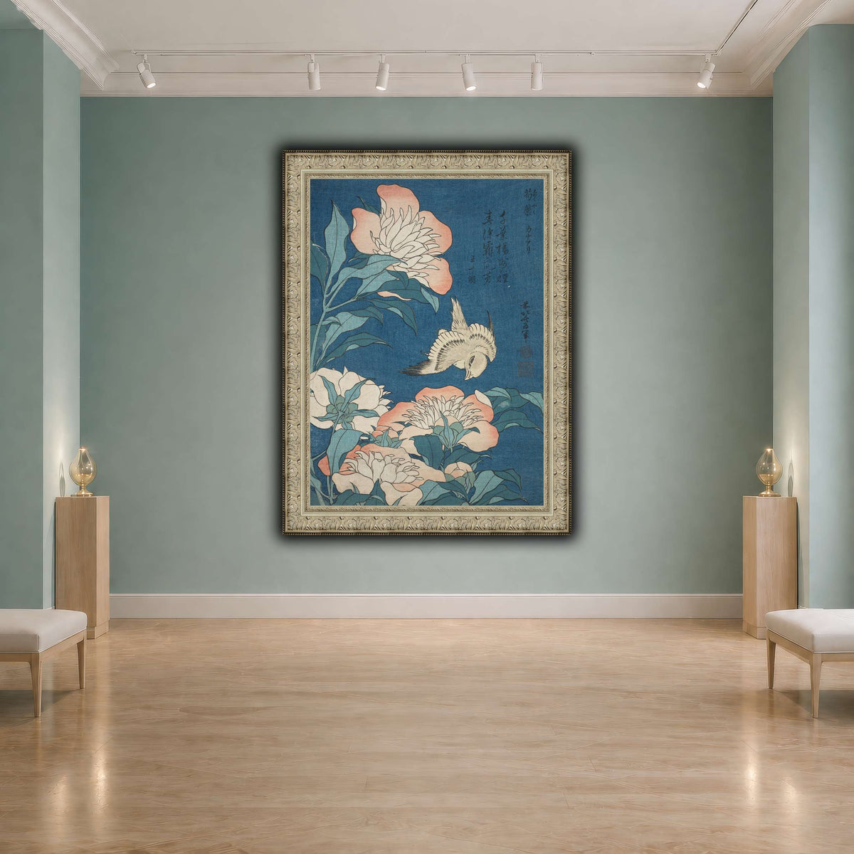 Peonies_and_Canary_Katsushika Hokusai cool-agallery
