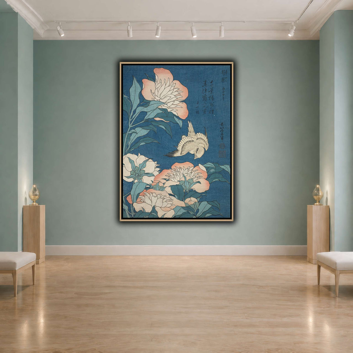 Peonies_and_Canary_Katsushika Hokusai cool-agallery