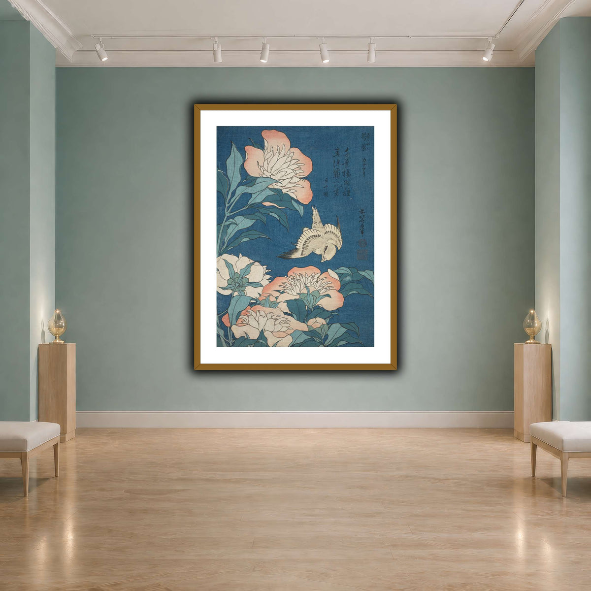 Peonies_and_Canary_Katsushika Hokusai cool-agallery