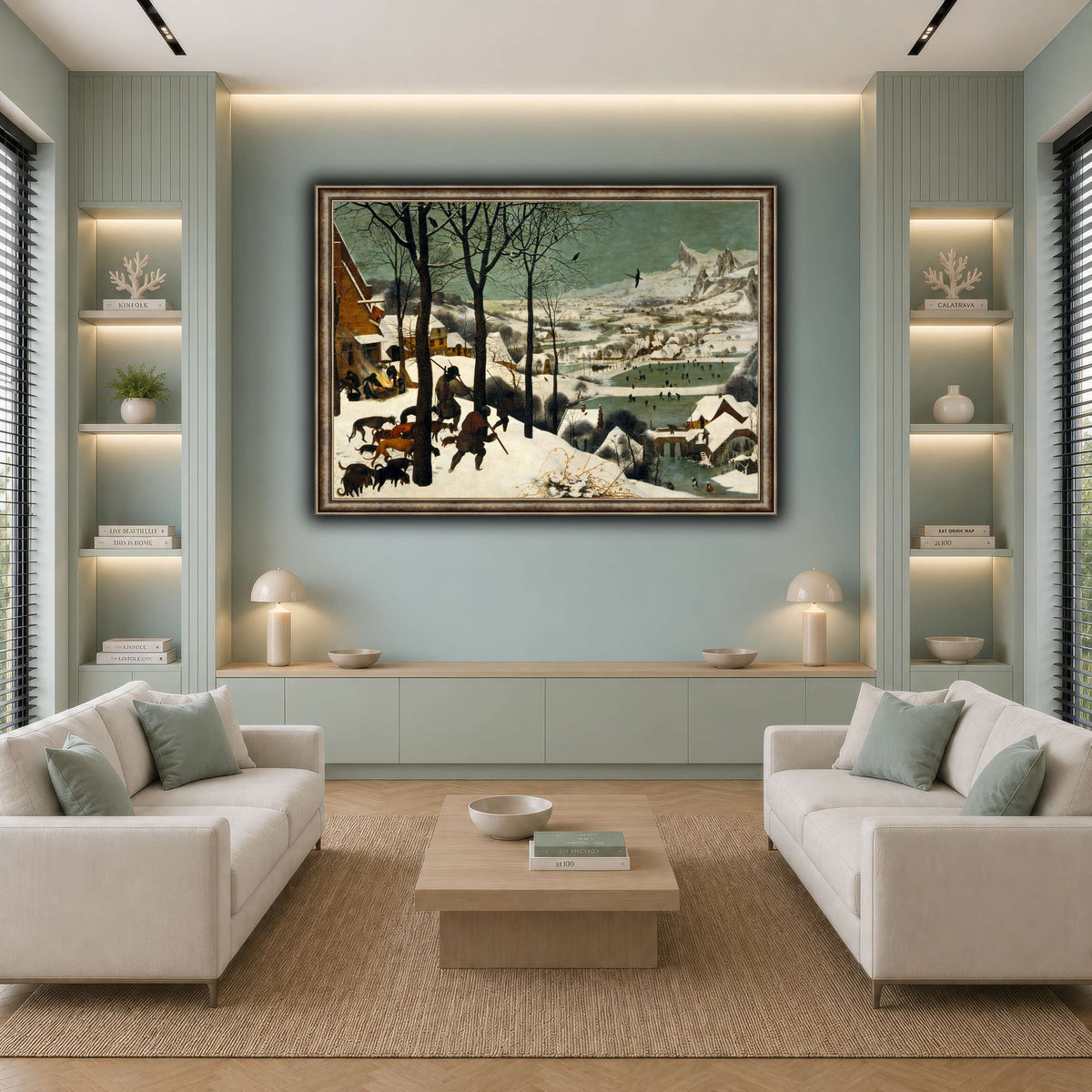 Pieter_Bruegel_Hunters_in_the_Snow cool-living room