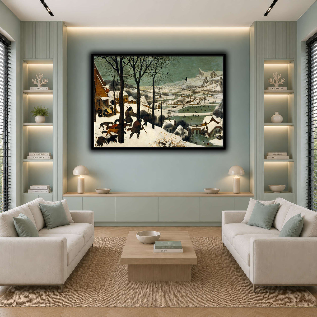 Pieter_Bruegel_Hunters_in_the_Snow cool-living room