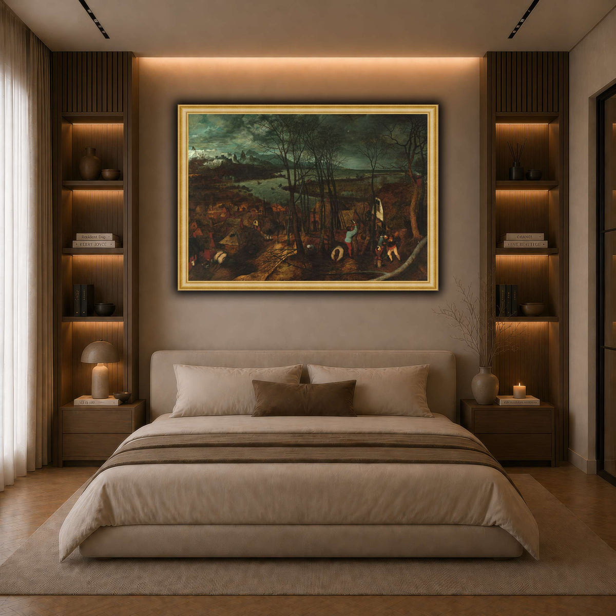 Pieter_Bruegel_The_Gloomy_Day dark neutral-bedroom