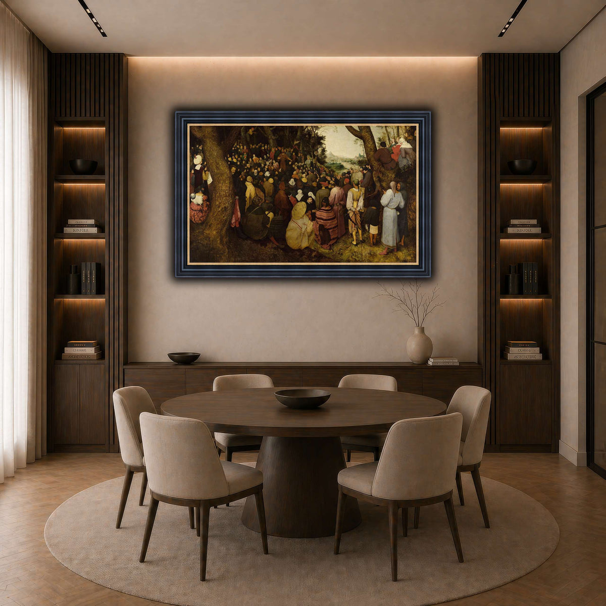 Pieter_Bruegel_The_Sermon_of_Saint_John_the_Baptist dark neutral-dining room