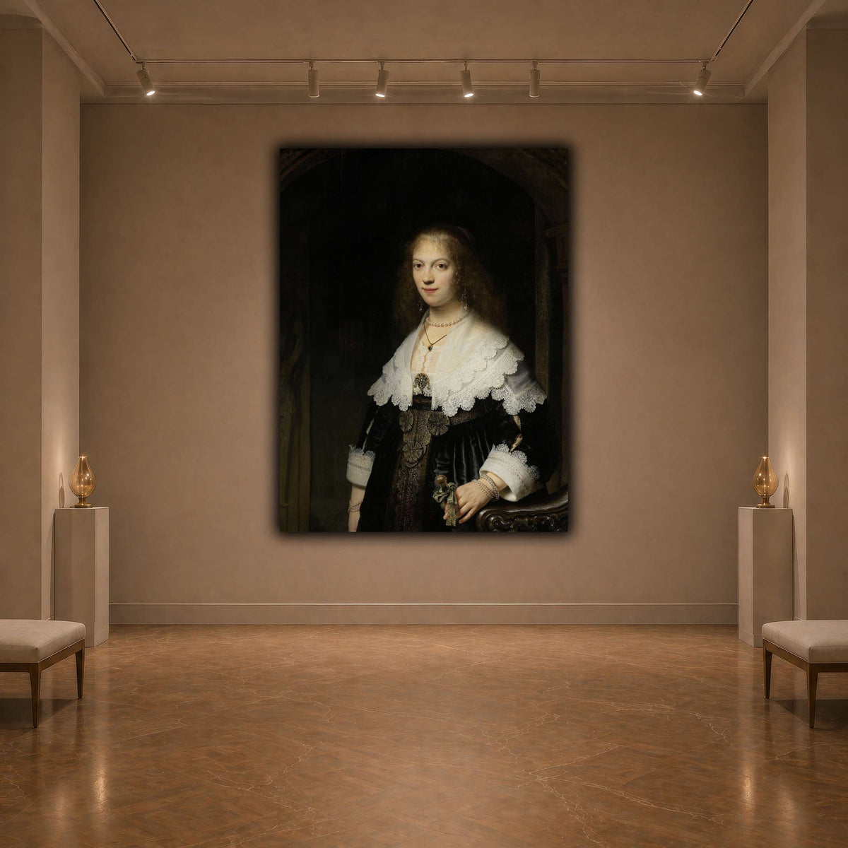 Portrait-of-a-Woman-Possibly-Maria-Trip_Rembrandt-van-Rijn dark neutral-agallery