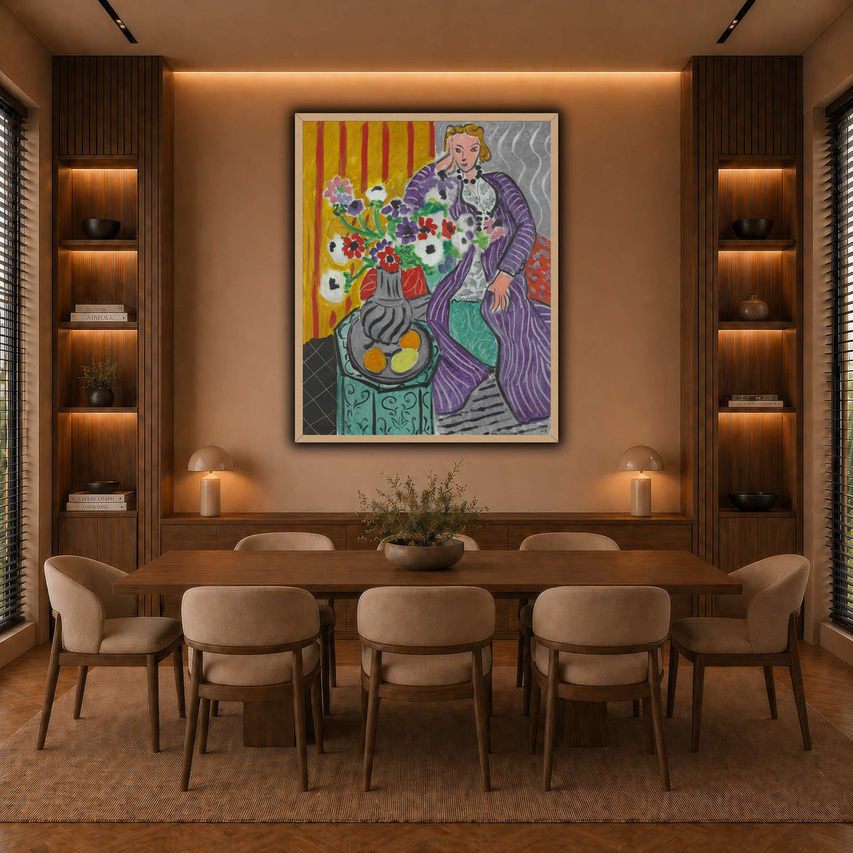 Purple_Robe_and_Anemones_Henri_Matisse warm-dining room