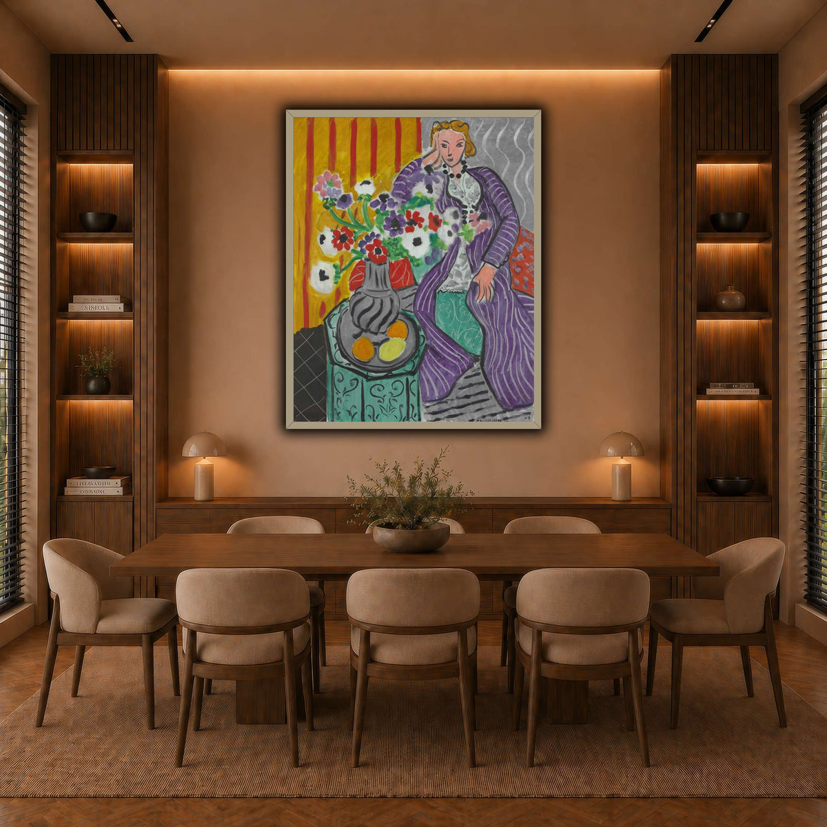 Purple_Robe_and_Anemones_Henri_Matisse warm-dining room