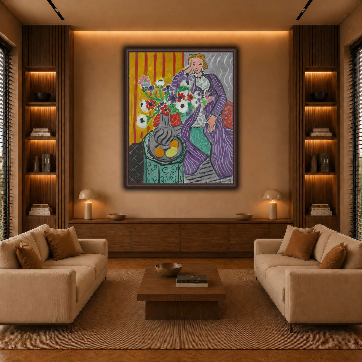 Purple_Robe_and_Anemones_Henri_Matisse warm-living-room