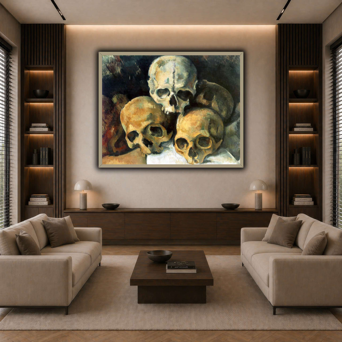 Pyramid_of_Skulls_by_Paul_Cezanne dark neutral-living room