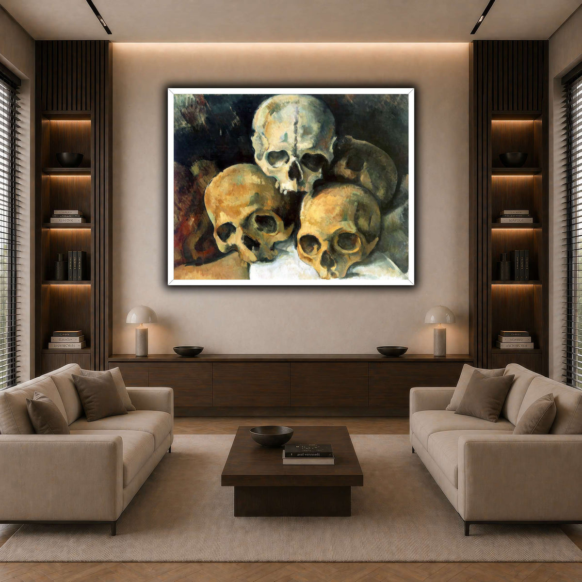Pyramid_of_Skulls_by_Paul_Cezanne dark neutral-living room