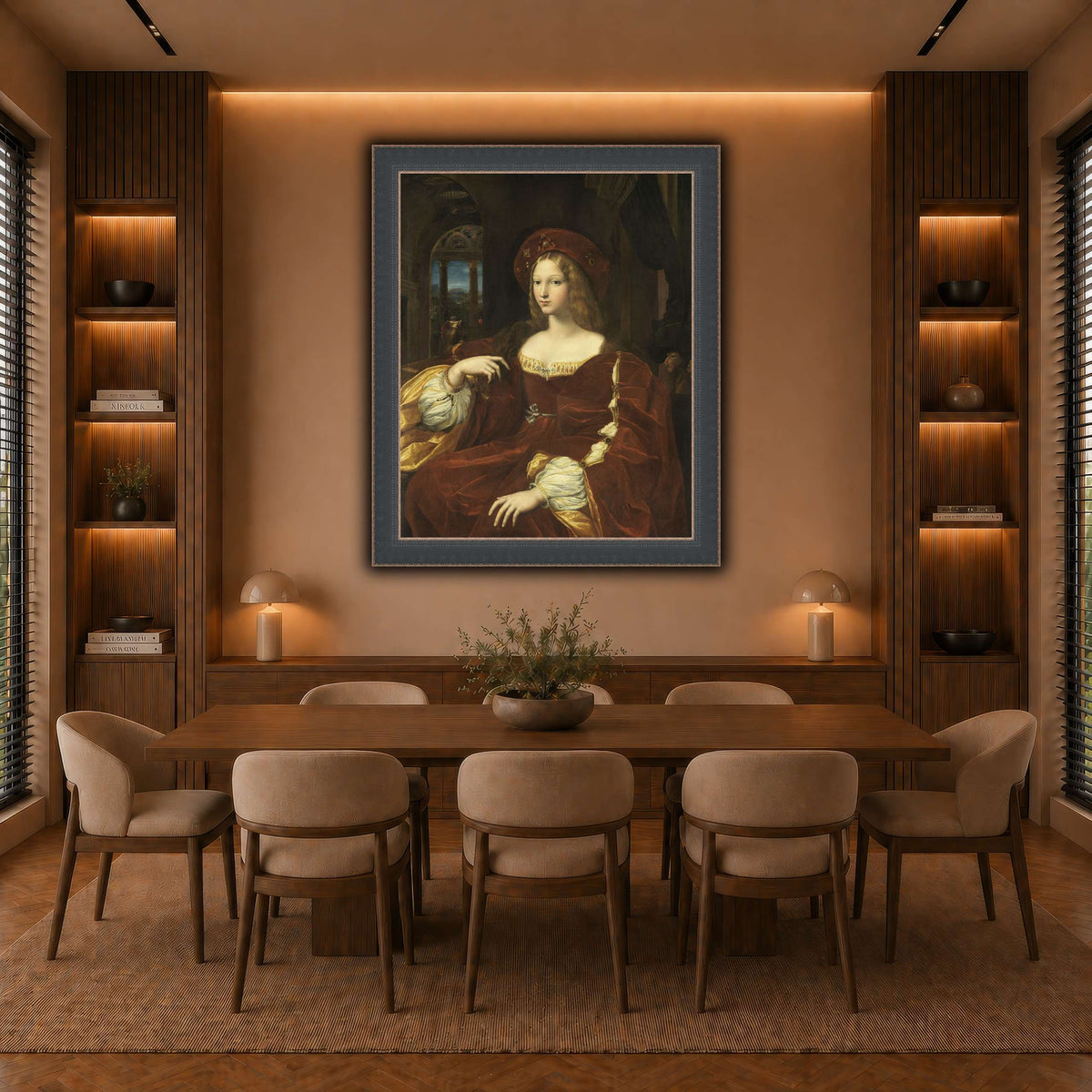 Raffaello_Sanzio_Portrait_de_Jeanne_d'Aragon warm-dining room