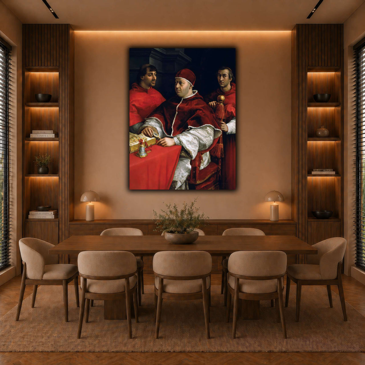 Raffaello_Sanzio_Portrait_of_Pope_Leo_X_and_his_cousins,_cardinals warm-dining room