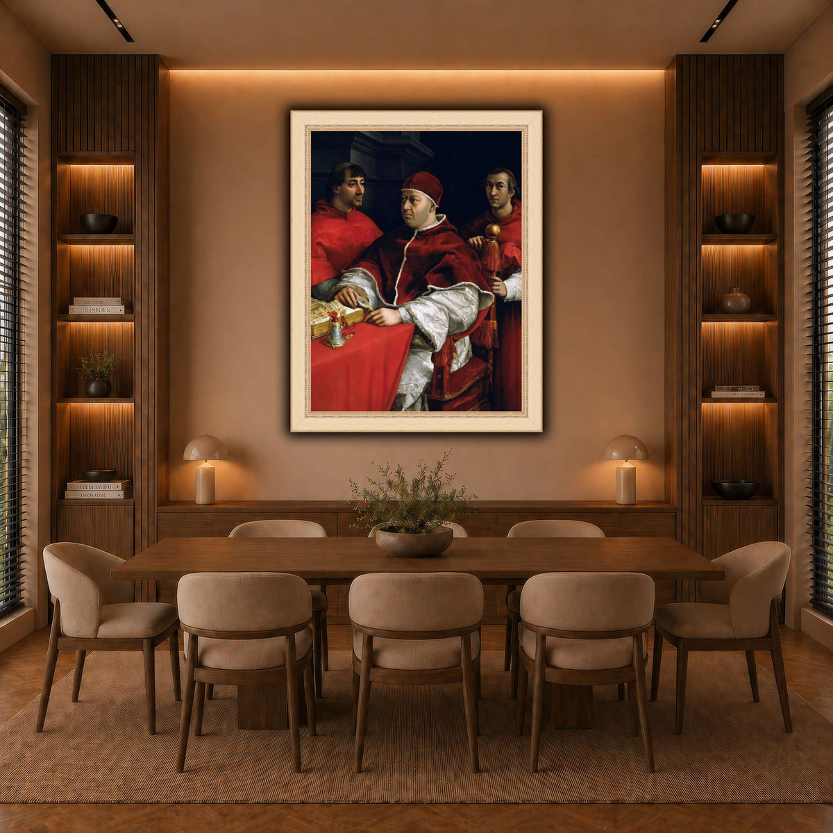 Raffaello_Sanzio_Portrait_of_Pope_Leo_X_and_his_cousins,_cardinals warm-dining room
