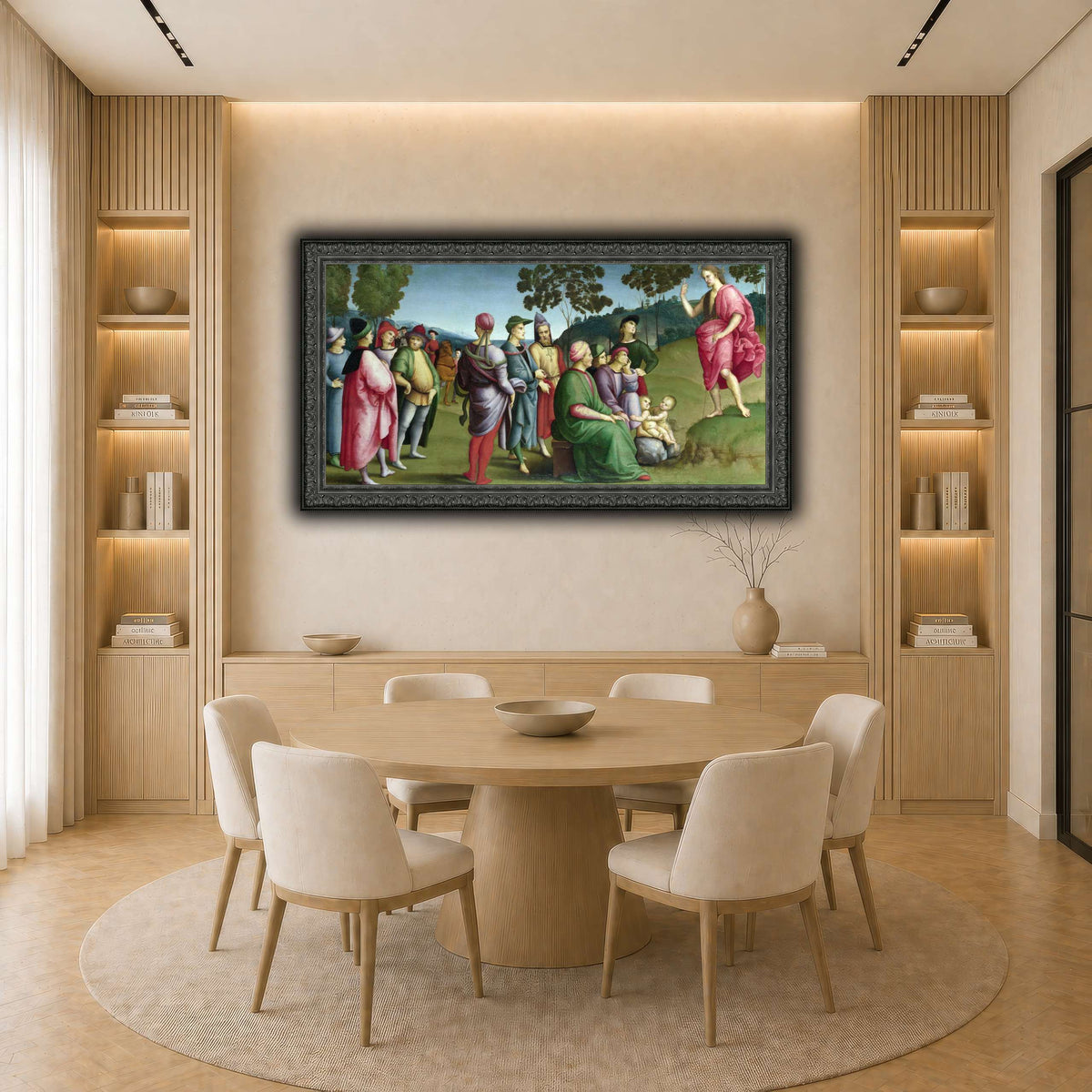 Raffaello_Sanzio_Saint_John_the_Baptist_Preaching light neutral-dining room