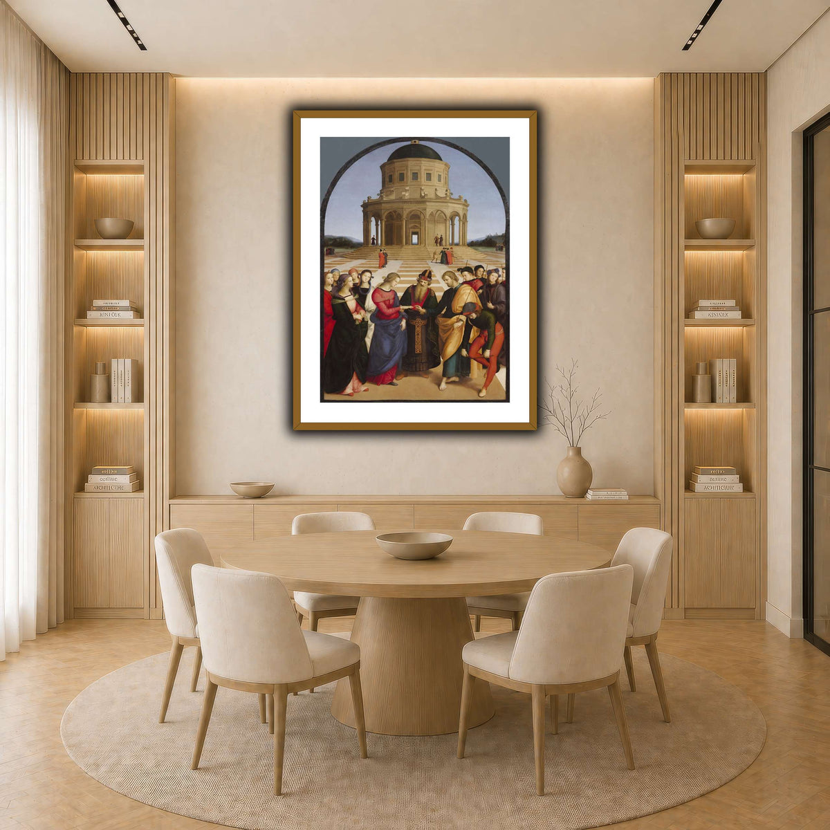 Raffaello_Sanzio_Spozalizio light neutral-dining room
