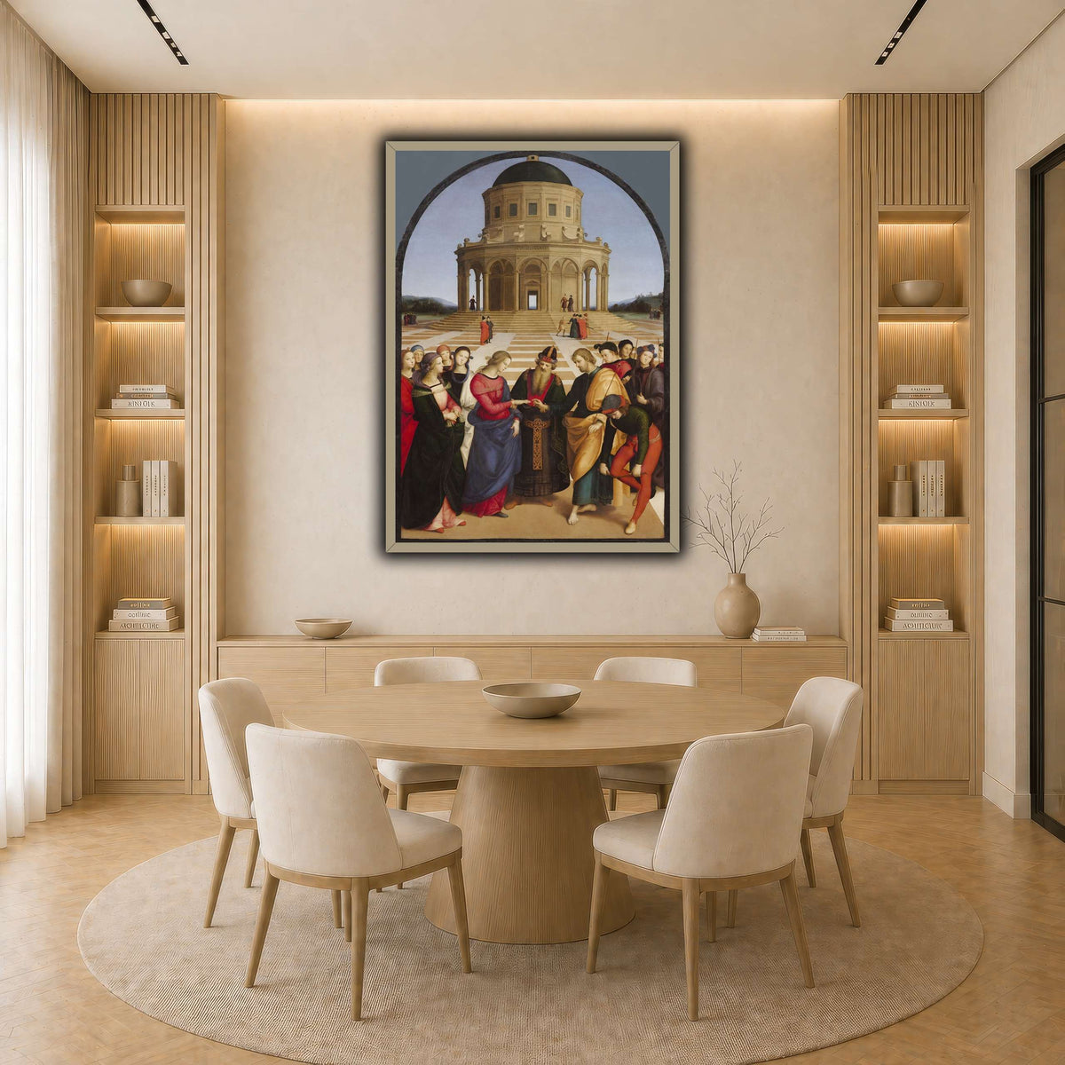 Raffaello_Sanzio_Spozalizio light neutral-dining room
