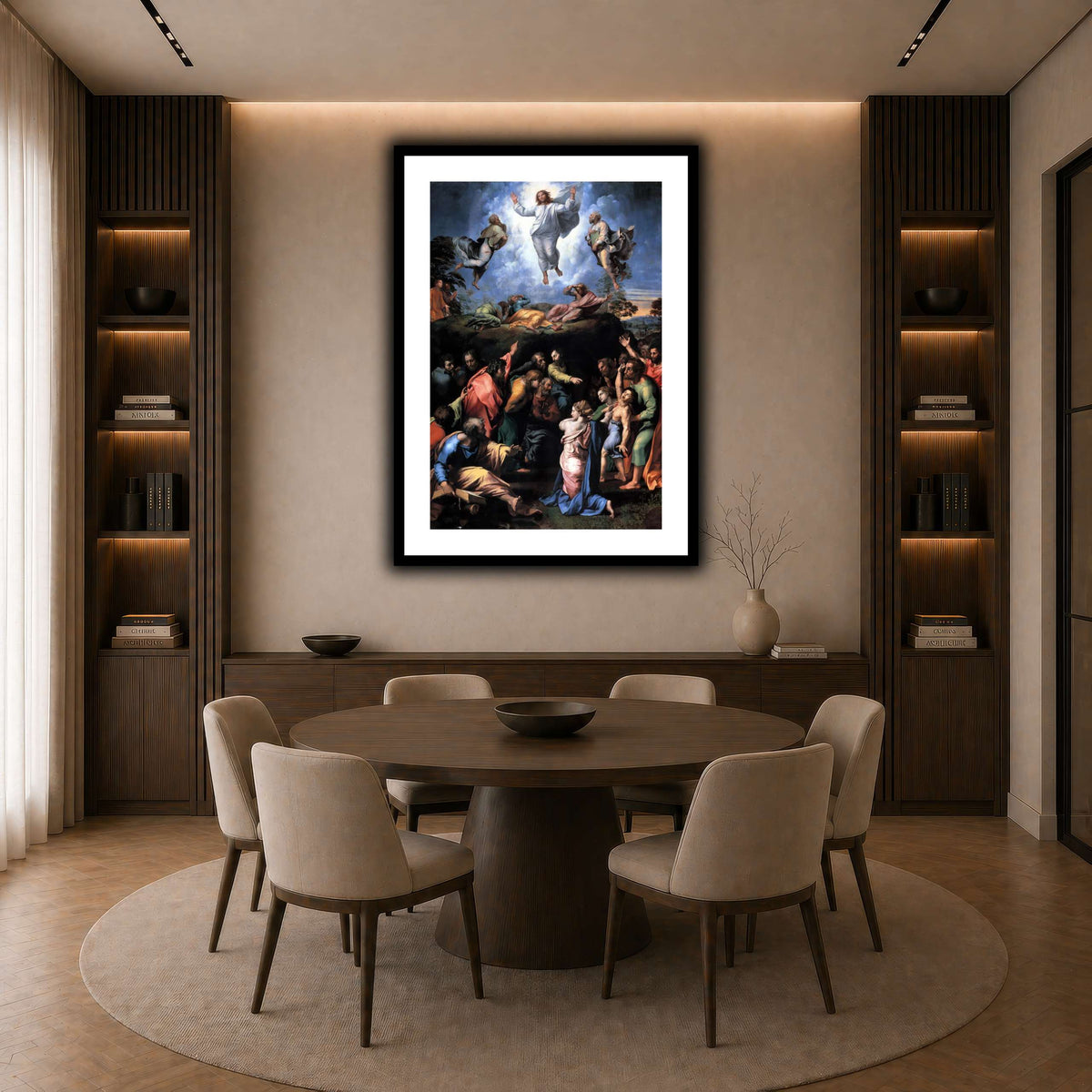 Raffaello_Sanzio_Transfiguration dark neutral-dining room