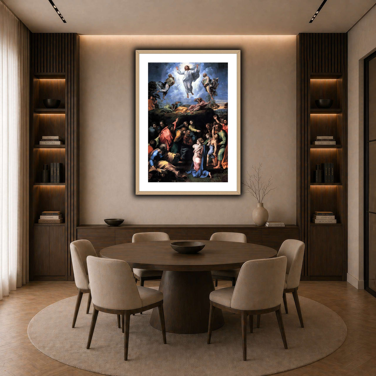 Raffaello_Sanzio_Transfiguration dark neutral-dining room