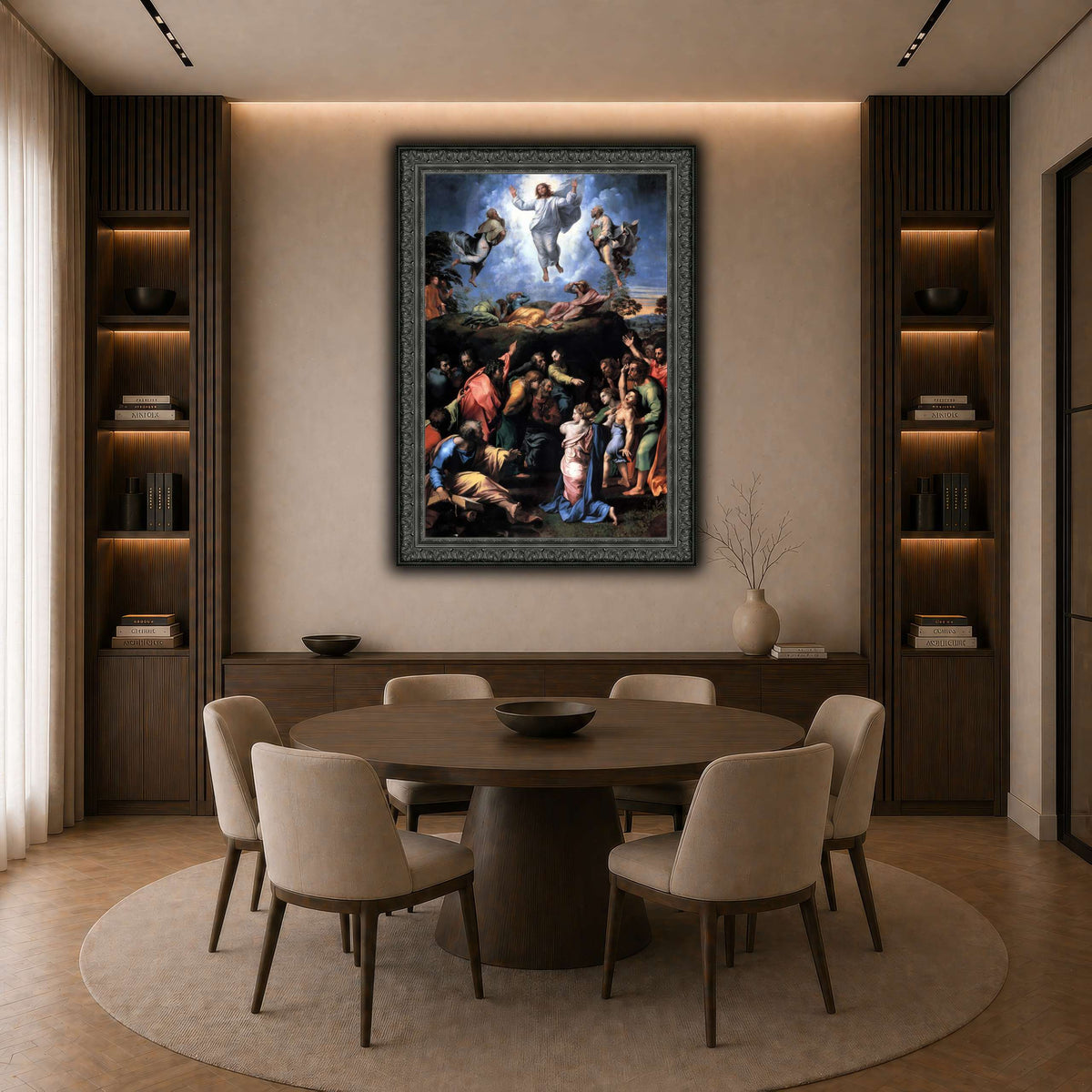 Raffaello_Sanzio_Transfiguration dark neutral-dining room
