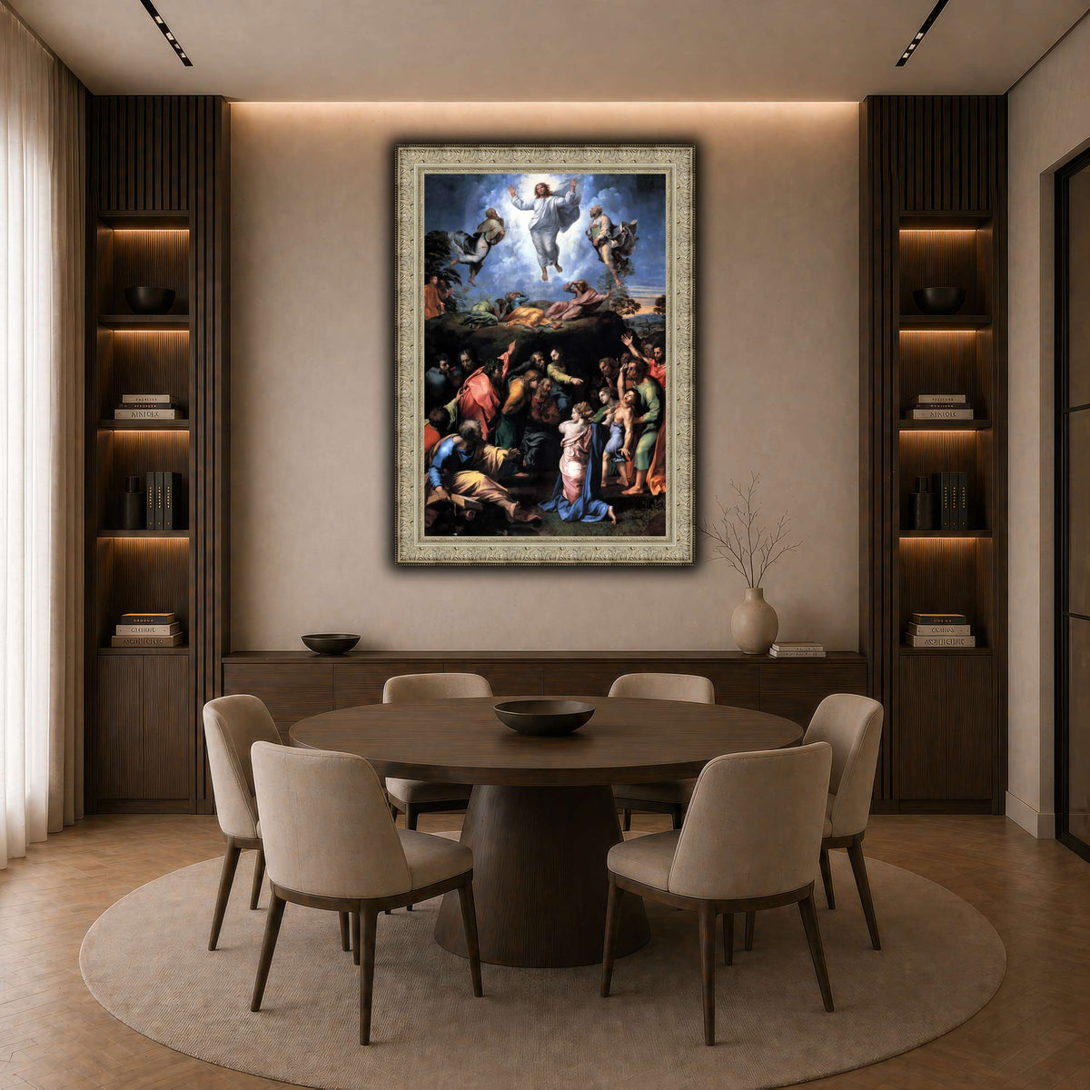 Raffaello_Sanzio_Transfiguration dark neutral-dining room