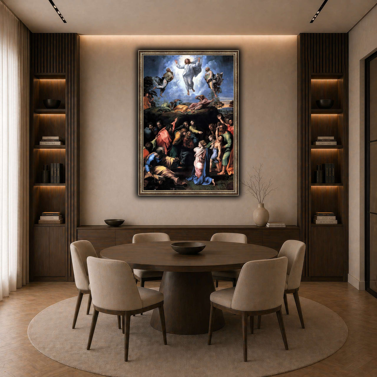 Raffaello_Sanzio_Transfiguration dark neutral-dining room