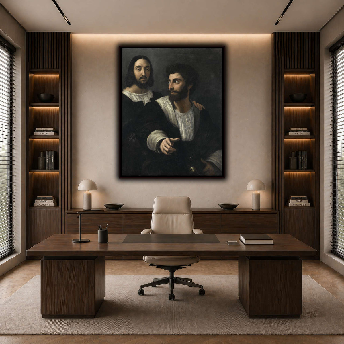Raphael_self_portrait_with_a_friend dark neutral-office