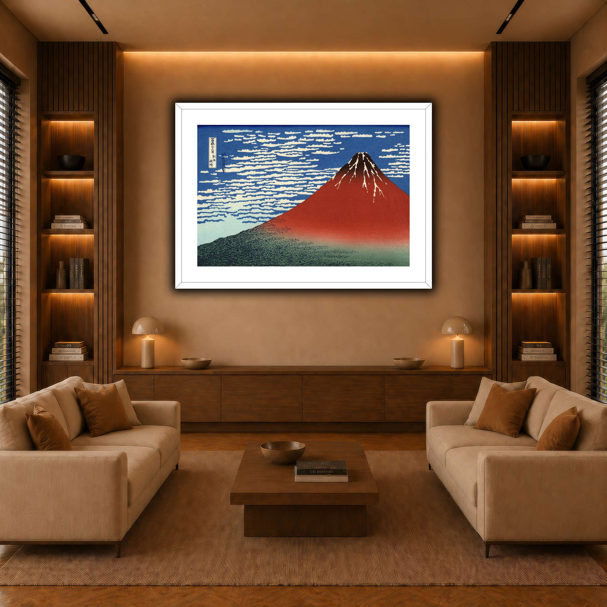 Red_Fuji_Katsushika Hokusai warm-living-room
