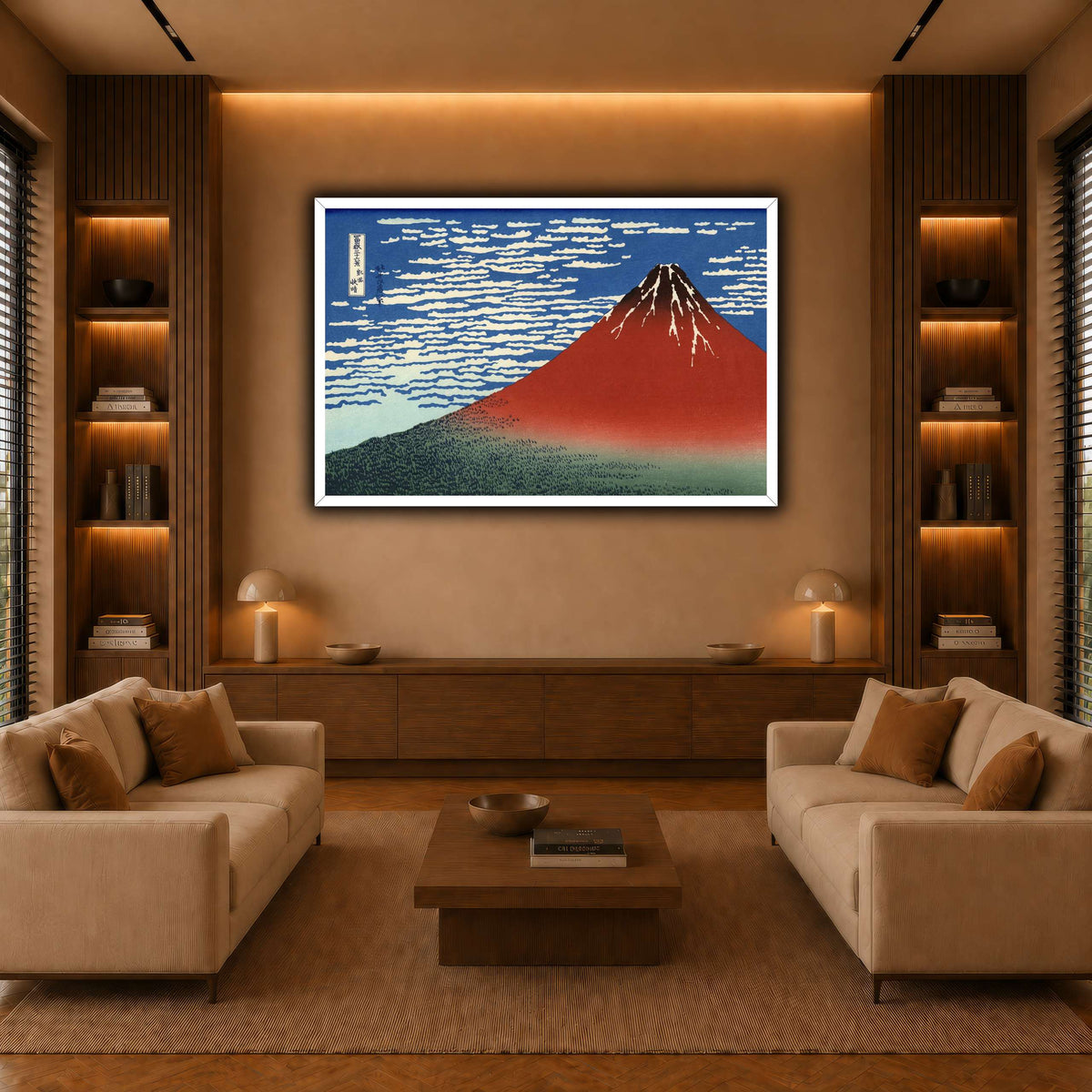 Red_Fuji_Katsushika Hokusai warm-living-room