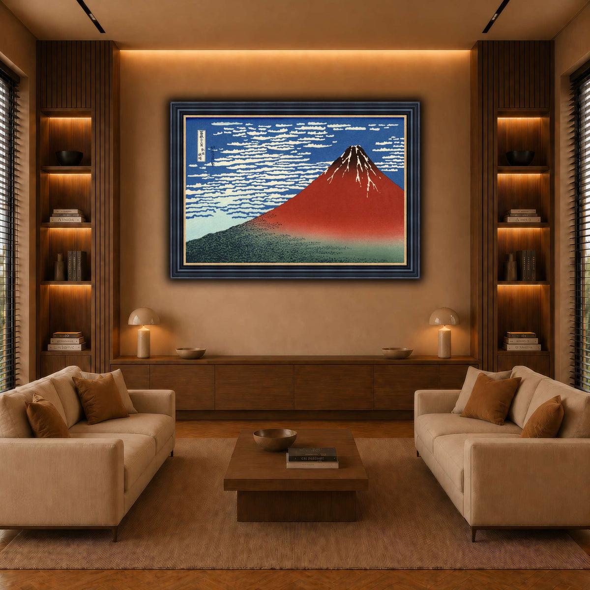Red_Fuji_Katsushika Hokusai warm-living-room