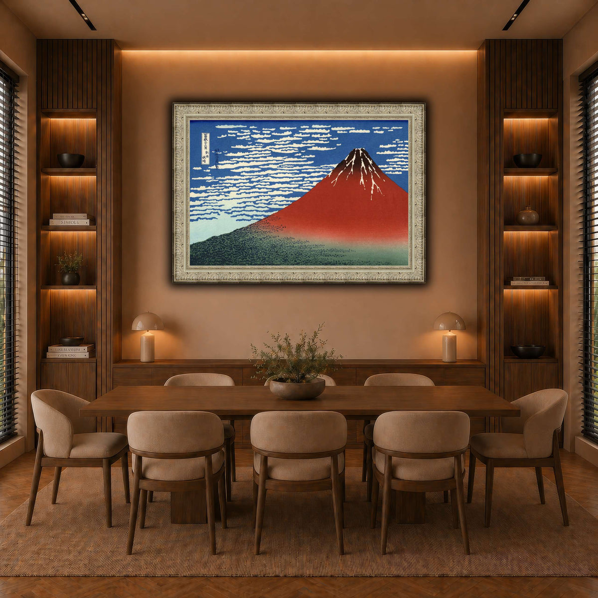 Red_Fuji_Katsushika Hokusai warm-dining room