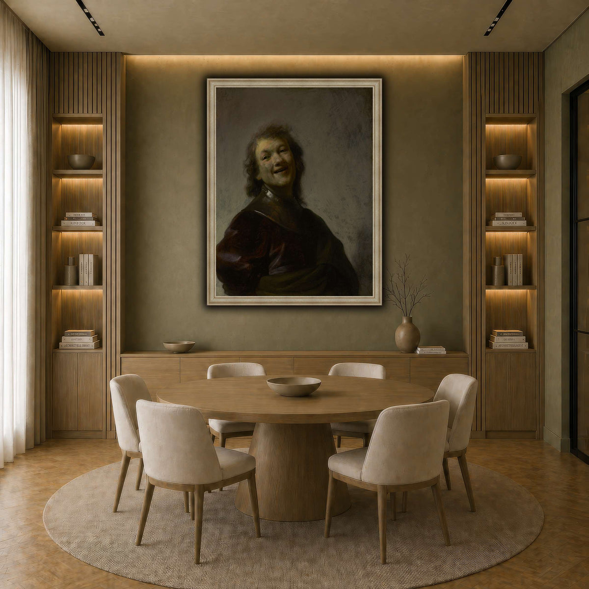 Rembrandt_laughing_Rembrandt-van-Rijn earth-dining room