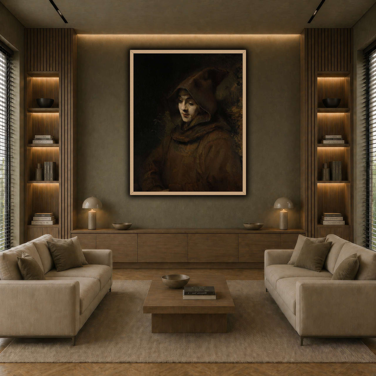 Rembrandts_zoon_Titus_in_monniksdracht_Rembrandt-van-Rijn earth-living room