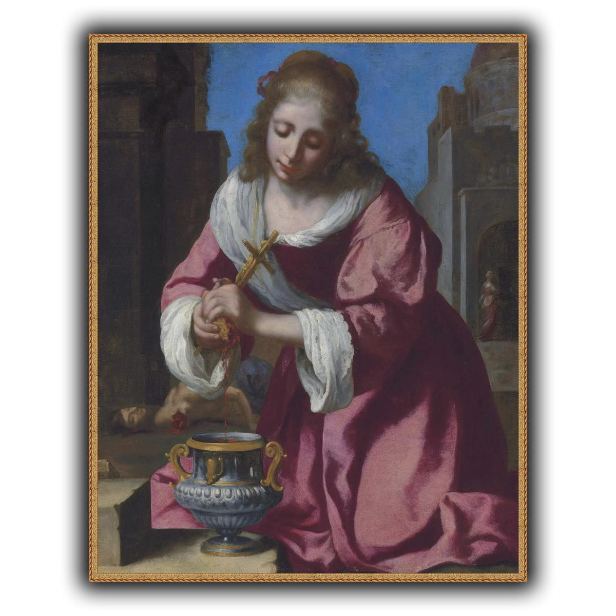 SaintPraxedisJohannesVermeerPainting