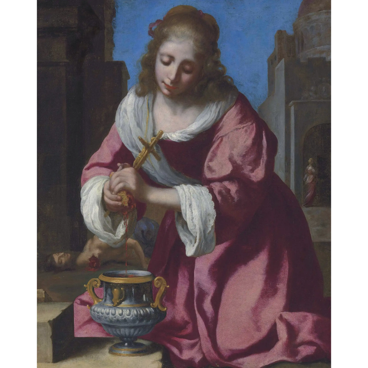 SaintPraxedisJohannesVermeerPainting