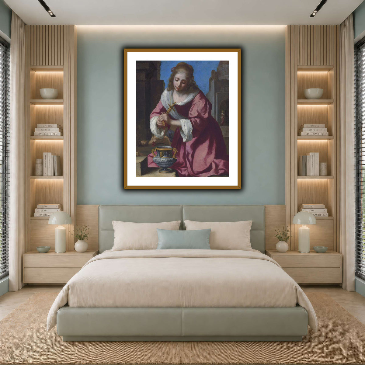 SaintPraxedisJohannesVermeerPainting cool-bedroom
