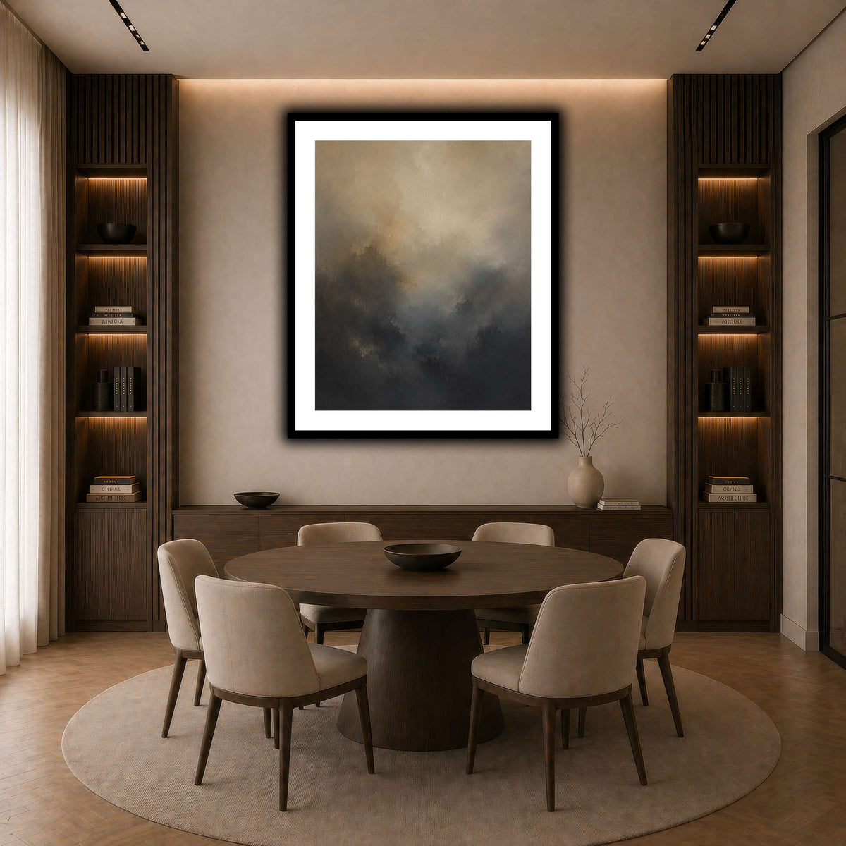 Soft Dusk dark neutral-dining room