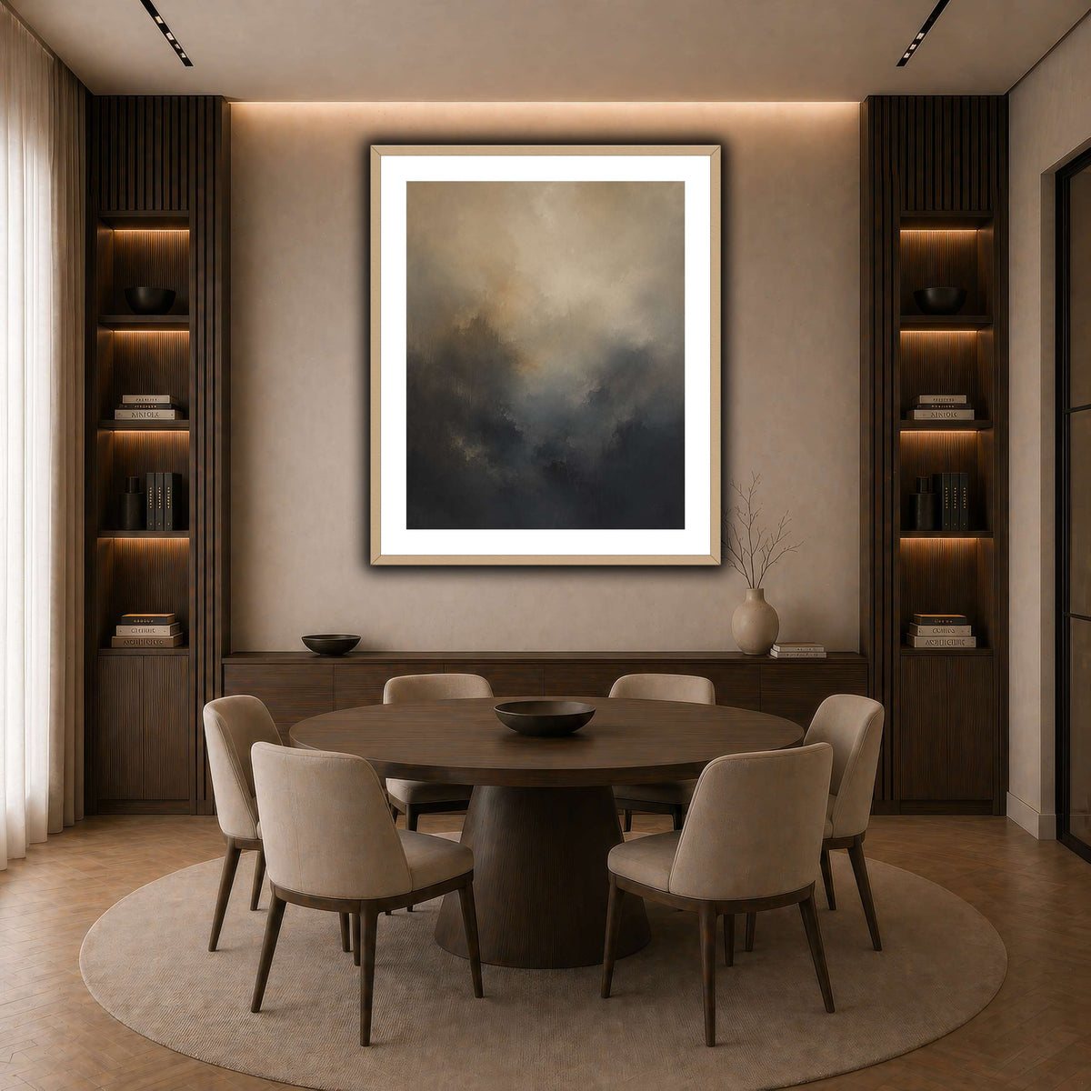 Soft Dusk dark neutral-dining room