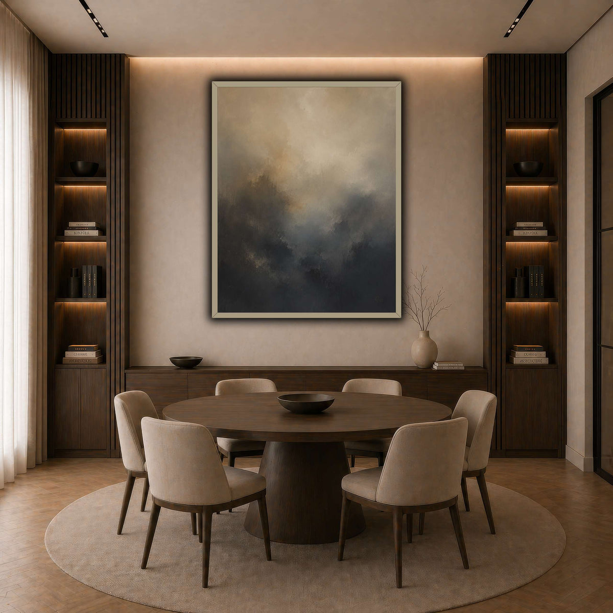 Soft Dusk dark neutral-dining room