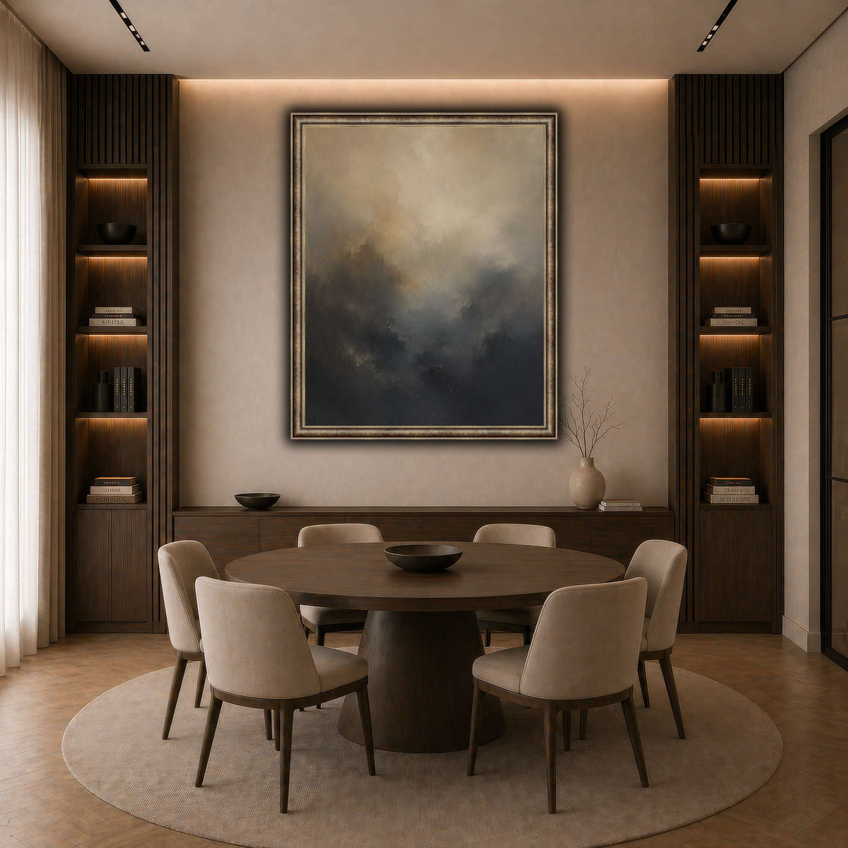 Soft Dusk dark neutral-dining room