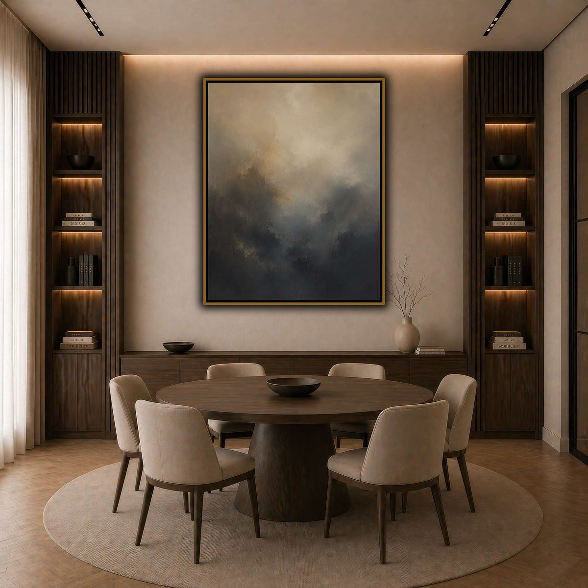 Soft Dusk dark neutral-dining room